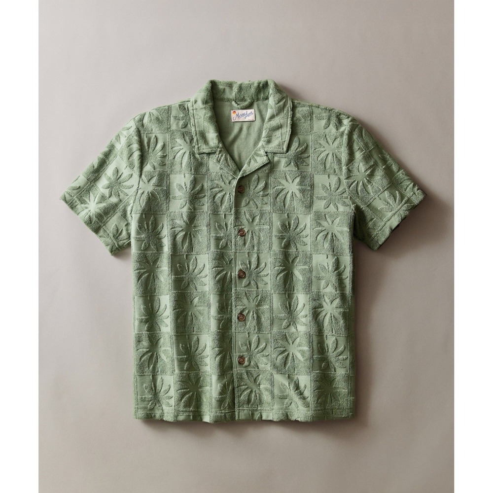 Marine Layer Rico Terry Resort Shirt Sea Spray Marge (Medium/Large) New With Tag